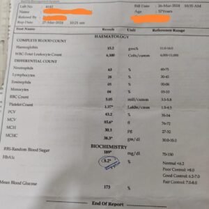 Virechana for Diabetes report before treatment