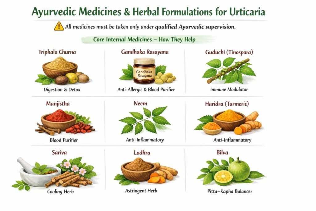 Ayurvedic Medicines & Herbal Formulations for Urticaria